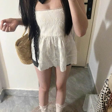 Áo Ống Thô Boi Babydoll Hoa Nhí – Ren viền ngực, lưng co dãn, dễ phối váy quần, chỉ 175k 2