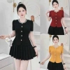 Áo Peplum A85 HTK Lady Cổ Tròn Ngọc - Tay Cộc Thanh Lịch, Tôn Dáng, Giá 159k - Sang Trọng