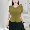 Áo Peplum A85 HTK Lady Cổ Tròn Ngọc - Tay Cộc Thanh Lịch, Tôn Dáng, Giá 159k - Sang Trọng 7