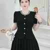 Áo Peplum A85 HTK Lady Cổ Tròn Ngọc - Tay Cộc Thanh Lịch, Tôn Dáng, Giá 159k - Sang Trọng 10