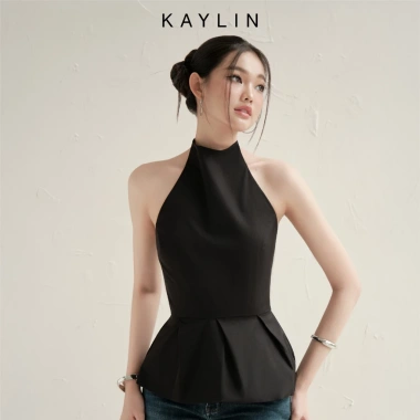 Áo peplum KAYLIN cổ yếm vải Kate lụa mềm - Thanh lịch BST Tháng 10 2.025 giảm giá 2