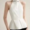 Áo peplum KAYLIN cổ yếm vải Kate lụa mềm - Thanh lịch BST Tháng 10 2.025 giảm giá 3