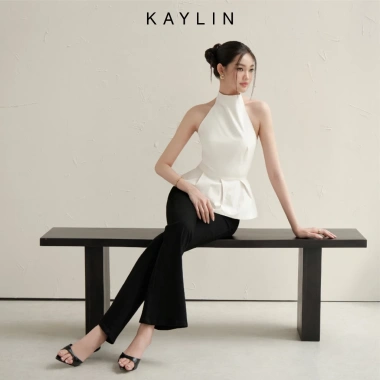Áo peplum KAYLIN cổ yếm vải Kate lụa mềm - Thanh lịch BST Tháng 10 2.025 giảm giá 5