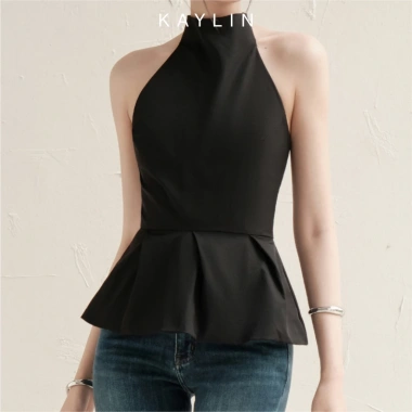Áo peplum KAYLIN cổ yếm vải Kate lụa mềm - Thanh lịch BST Tháng 10 2.025 giảm giá 7