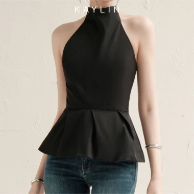 Áo peplum KAYLIN cổ yếm vải Kate lụa mềm - Thanh lịch BST Tháng 10 2.025 giảm giá 10