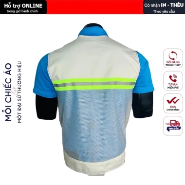 Áo phản quang gile bảo hộ lưới siêu thoáng, mỏng nhẹ, giá 120k cho kỹ sư công nhân 3