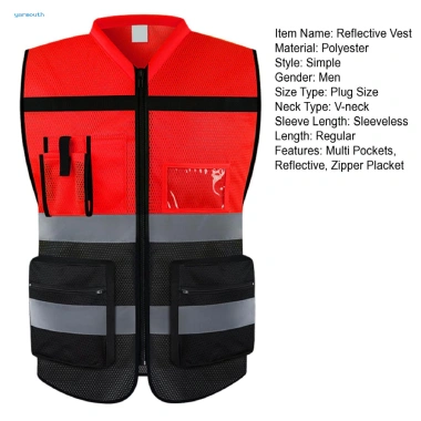 Áo phản quang polyester thoáng khí, bền, dây kéo mịn - Giá ưu đãi 223.330₫ 3