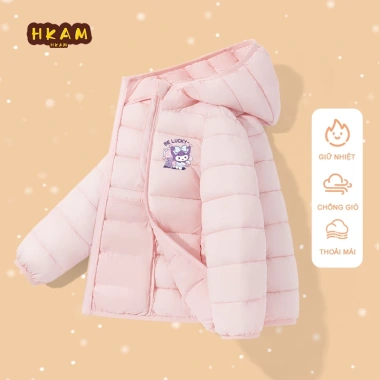 Áo Phao Bé Gái HKAM Ấm Áp Có Hood Kuromi Unisex Giá 299k - Giảm Đặc Biệt
