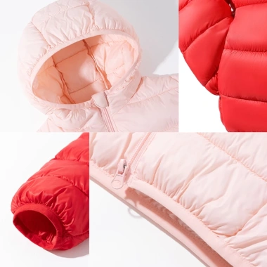 Áo phao bé gái mùa đông ấm áp có mũ, in trái tim Unisex đa năng - Giá chỉ 299k