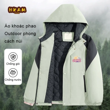 Áo phao bé gái mùa đông HKAM cách nhiệt chống nước, in hoa - Giá ưu đãi 480k 7