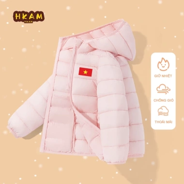 Áo Phao Bé Trai Mùa Đông Ấm Áp Có Mũ Trùm Đầu In Cờ Việt Nam Unisex 299k 7