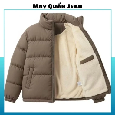 Áo Phao Béo Nam Nữ 3 Lớp Lót Lông Cừu Phong Cách Hàn Quốc Đa Màu Size M L XL Cổ Vải ấm 169k