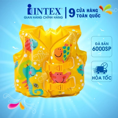 Áo phao bơi cá cho bé 1-3 tuổi INTEX 59.661, chịu trọng lượng dưới 18kg, giá chỉ 102.000 VNĐ