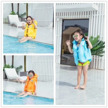 Áo phao bơi trẻ em PVC dày tăng lực nổi, an toàn hỗ trợ tập luyện - Giá 47.000₫