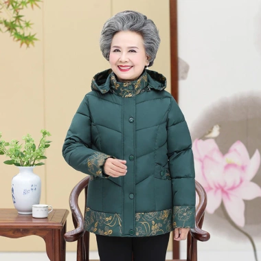 Áo phao bông nữ trung niên dáng đứng, ấm áp, tôn dáng cho mẹ và bà