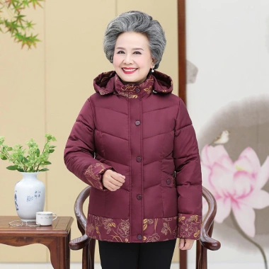 Áo phao bông nữ trung niên dáng đứng, ấm áp, tôn dáng cho mẹ và bà