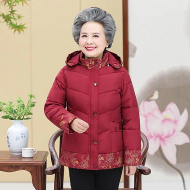 Áo phao bông nữ trung niên dáng đứng, ấm áp, tôn dáng cho mẹ và bà