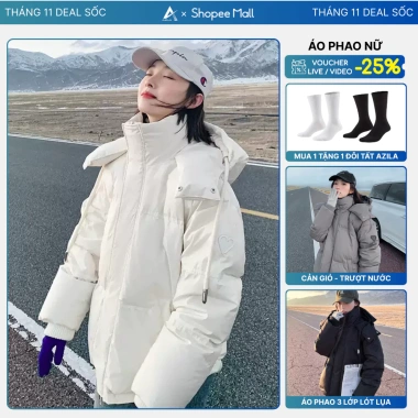 Áo Phao Đại Hàn Nữ AZILA Ultra Warm 3 Lớp Chần Bông Cao Cấp Lót Lụa Mềm - 319k