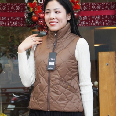 Áo Phao Ghile Nữ Cổ Cao Trần Bông Cao Cấp Dáng Ngắn AHOA GL01 - Giá 404.000₫ 8