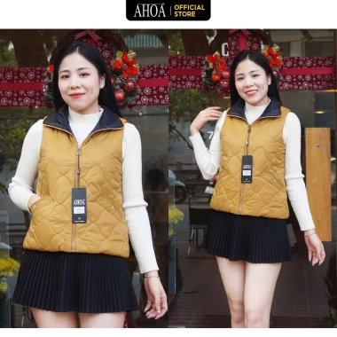 Áo Phao Ghile Nữ Cổ Cao Trần Bông Cao Cấp Dáng Ngắn AHOA GL01 - Giá 404.000₫ 9