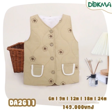 Áo phao gile Dokma hoa nhí 5-12kg bé gái - Đáng yêu, mềm mại, giảm còn 149.000 VND