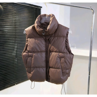 Áo Phao Gile Nữ Dáng Ngắn Chất Da Có Túi 2 Bên Cổ Cao Freesize Giá 115k 4