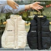 Áo phao gile siêu nhẹ thêu chữ cho bé trai và bé gái – 2 màu Đen Be, size 10‑35kg, 119k