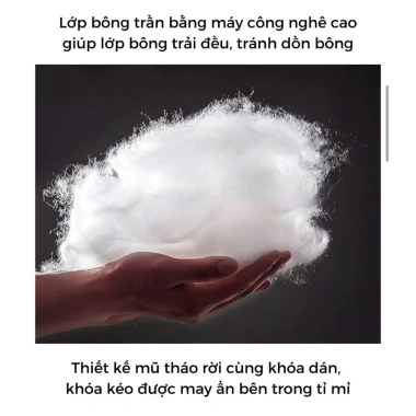 Áo phao nam siêu nhẹ xuất khẩu bigsize 55-120kg, áo rét mùa đông có mũ tháo rời, vải trượt nước, bảo hành 12 tháng - 400k 5