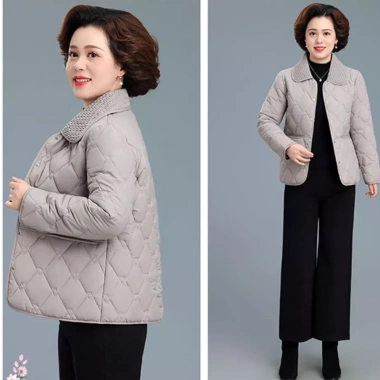 Áo phao trung niên nữ HAFA H59 chần bông giữ nhiệt, thanh lịch, giá 250k, quà tặng mẹ 2