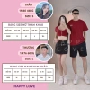 Áo phông cặp đôi nam nữ croptop đỏ thêu chữ Quảng Châu cao cấp HAPPYLOVE H103 giảm còn 275.990 VND 5