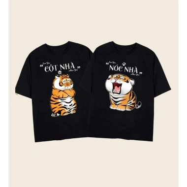 Áo phông cặp đôi Nóc Nhà - Cột nhà unisex cotton 100% co giãn, đáng yêu, giá 80k