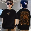 Áo phông cotton cổ tròn phong cách đua xe size 90‑150 cho trẻ 3‑14 tuổi, thoáng mát, giảm giá 143k
