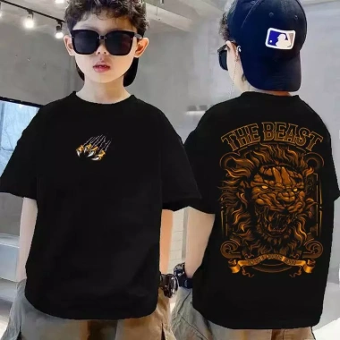Áo phông cotton cổ tròn phong cách đua xe size 90‑150 cho trẻ 3‑14 tuổi, thoáng mát, giảm giá 143k 2