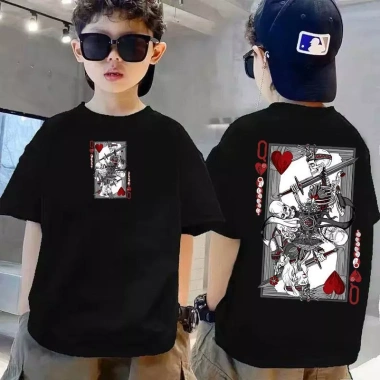 Áo phông cotton cổ tròn phong cách đua xe size 90‑150 cho trẻ 3‑14 tuổi, thoáng mát, giảm giá 143k 4