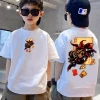 Áo phông cotton cổ tròn phong cách đua xe size 90‑150 cho trẻ 3‑14 tuổi, thoáng mát, giảm giá 143k 5
