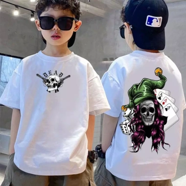 Áo phông cotton cổ tròn phong cách đua xe size 90‑150 cho trẻ 3‑14 tuổi, thoáng mát, giảm giá 143k 6