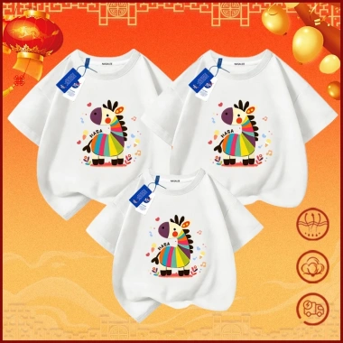 Áo phông cotton đỏ NASA ngựa con cầu vồng cộc tay casual, bộ 3 người Ngựa 2.026 2 Áo phông cotton đỏ NASA ngựa con cầu vồng cộc tay casual, bộ 3 người Ngựa 2.026 2