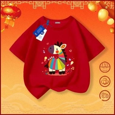 Áo phông cotton đỏ NASA ngựa con cầu vồng cộc tay casual, bộ 3 người Ngựa 2.026 5 Áo phông cotton đỏ NASA ngựa con cầu vồng cộc tay casual, bộ 3 người Ngựa 2.026 5