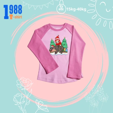 Áo phông dài tay giữ nhiệt bé gái Labubu cưỡi Hà Mã Noel - Mã TED10 giảm còn 80.000 VND