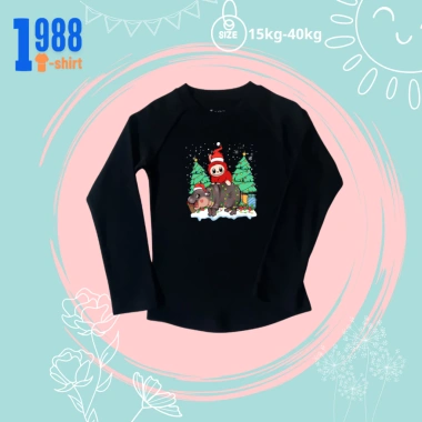 Áo phông dài tay giữ nhiệt bé gái Labubu cưỡi Hà Mã Noel - Mã TED10 giảm còn 80.000 VND
