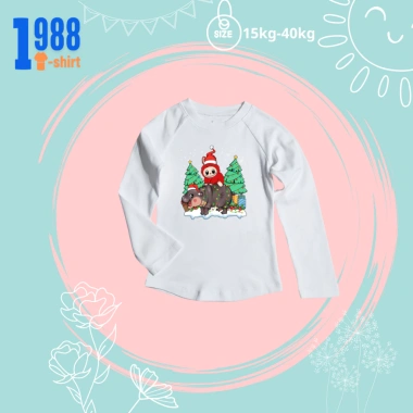 Áo phông dài tay giữ nhiệt bé gái Labubu cưỡi Hà Mã Noel - Mã TED10 giảm còn 80.000 VND