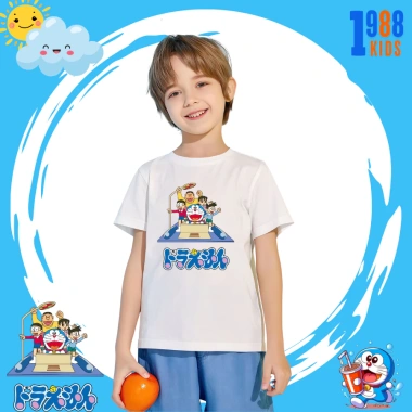 Áo Phông Doraemon Cotton Co Giãn 4 Chiều Cho Bé Trai và Gái - Nhiều Màu, Hình Đẹp, Giá 90.000 VNĐ