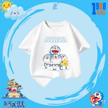 Áo Phông Doraemon Cotton Co Giãn 4 Chiều Cho Bé Trai và Gái - Nhiều Màu, Hình Đẹp, Giá 90.000 VNĐ