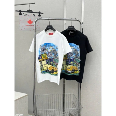 Áo Phông Dsquared2 Nam Nữ Họa Tiết Cây Dừa Đen Trắng – Hottrend 2.025 Giá 19.000₫