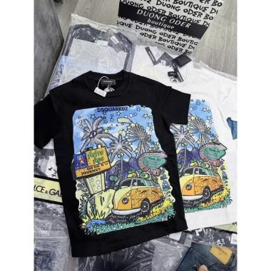 Áo Phông Dsquared2 Nam Nữ Họa Tiết Cây Dừa Đen Trắng – Hottrend 2.025 Giá 19.000₫