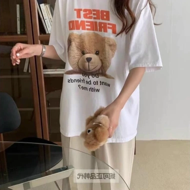 Áo phông gấu Best Friend màu xinh - Vải cotton mềm, Giá ưu đãi 103.500₫