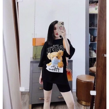 Áo phông Gấu Stay Safe xinh xắn, giảm giá 103.500₫ - Thoải mái & an toàn