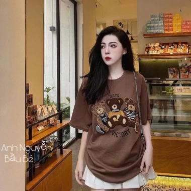 Áo phông nữ 3 con gấu nhiều màu - Hình in đáng yêu, giảm giá 20% chỉ 110.400₫