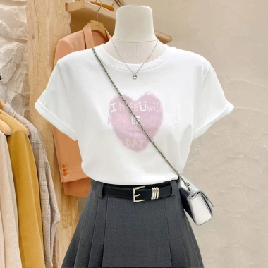 Áo phông nữ form vừa cotton 100% mềm mịn, thoáng mát, trắng, in đa dạng - Giao hàng 24h - 69.000₫ 8
