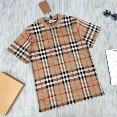 Áo phông Premium Cotton BBR nam nữ kẻ sọc caro toàn thân vàng bò xanh than - Siêu mềm, hot, điểm nhấn thời trang mùa hè, giá 13.350₫